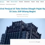 [VIRAL] Penjual Online Shop Ditagih Pajak Rp 35 Juta